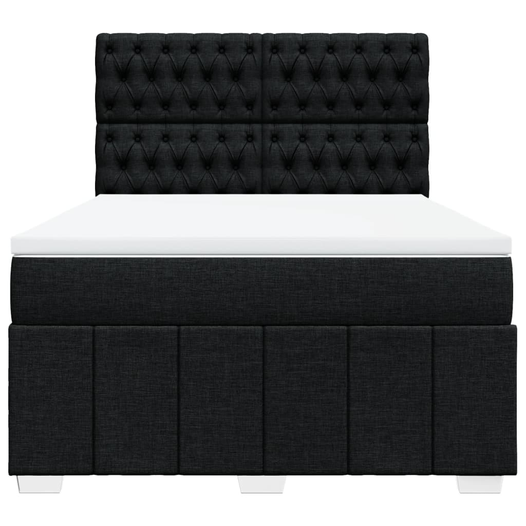 Boxspring met matras stof zwart 140x200 cm is nu te koop bij PeponiXL, paradijselijk wonen!