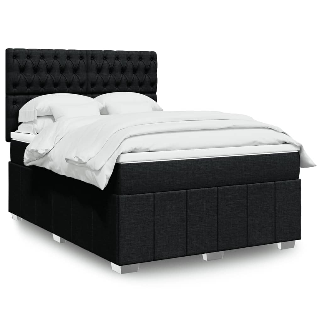 Boxspring met matras stof zwart 140x200 cm is nu te koop bij PeponiXL, paradijselijk wonen!
