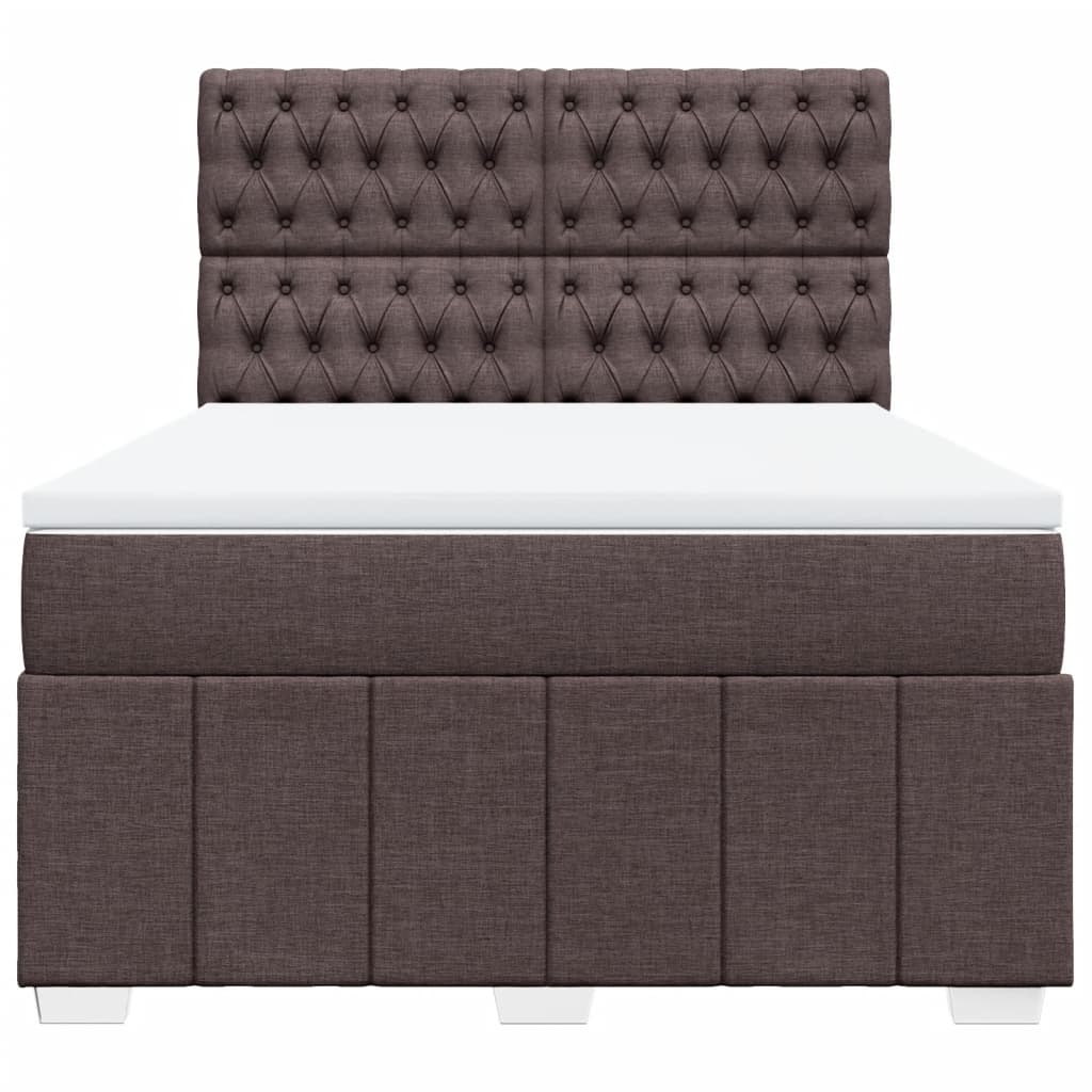 Boxspring met matras stof donkerbruin 140x200 cm is nu te koop bij PeponiXL, paradijselijk wonen!