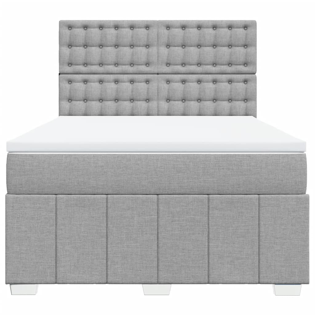Boxspring met matras stof lichtgrijs 140x200 cm is nu te koop bij PeponiXL, paradijselijk wonen!