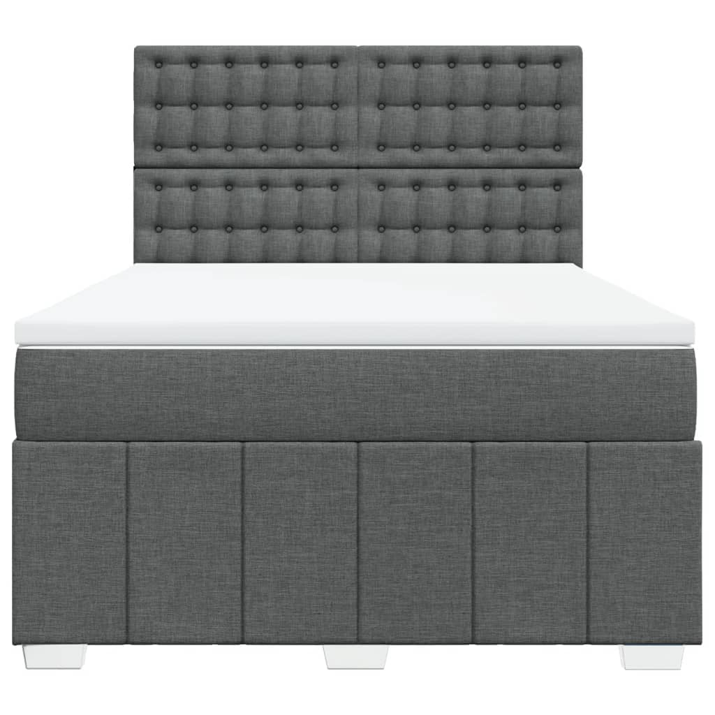 Boxspring met matras stof donkergrijs 140x200 cm is nu te koop bij PeponiXL, paradijselijk wonen!