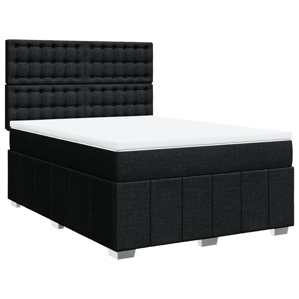 Boxspring met matras stof zwart 140x200 cm is nu te koop bij PeponiXL, paradijselijk wonen!