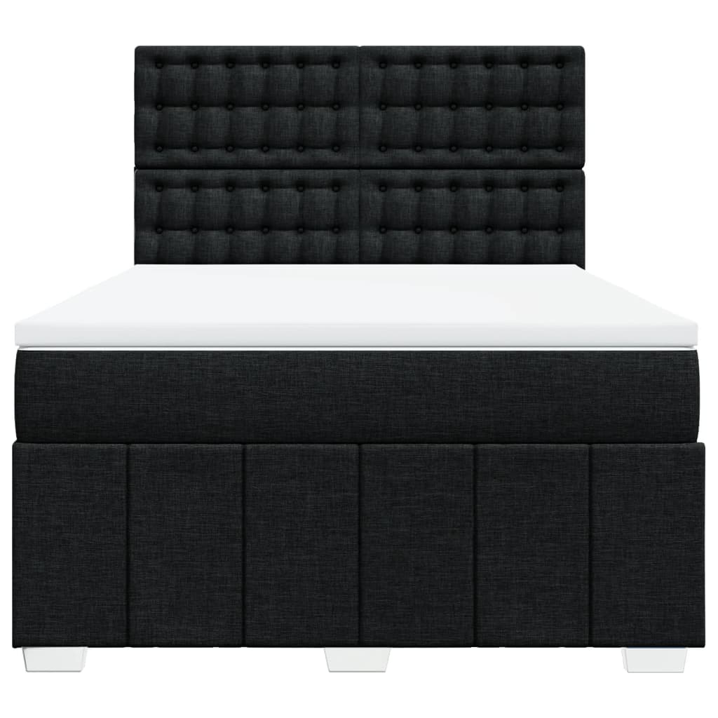 Boxspring met matras stof zwart 140x200 cm is nu te koop bij PeponiXL, paradijselijk wonen!