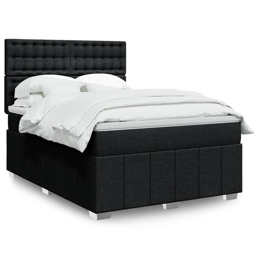 Boxspring met matras stof zwart 140x200 cm is nu te koop bij PeponiXL, paradijselijk wonen!