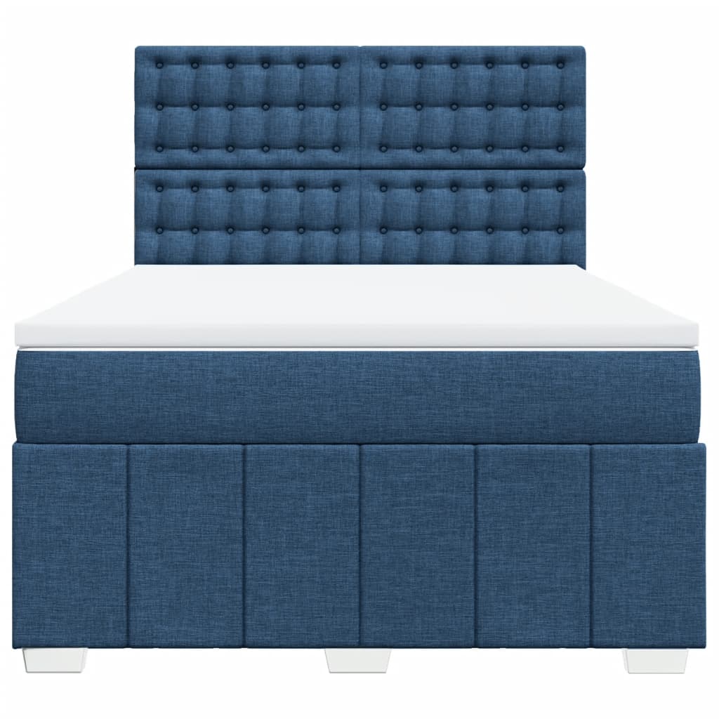 Boxspring met matras stof blauw 140x200 cm is nu te koop bij PeponiXL, paradijselijk wonen!
