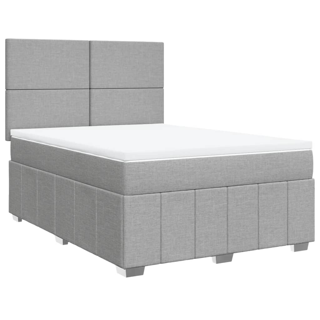 Boxspring met matras stof lichtgrijs 160x200 cm is nu te koop bij PeponiXL, paradijselijk wonen!