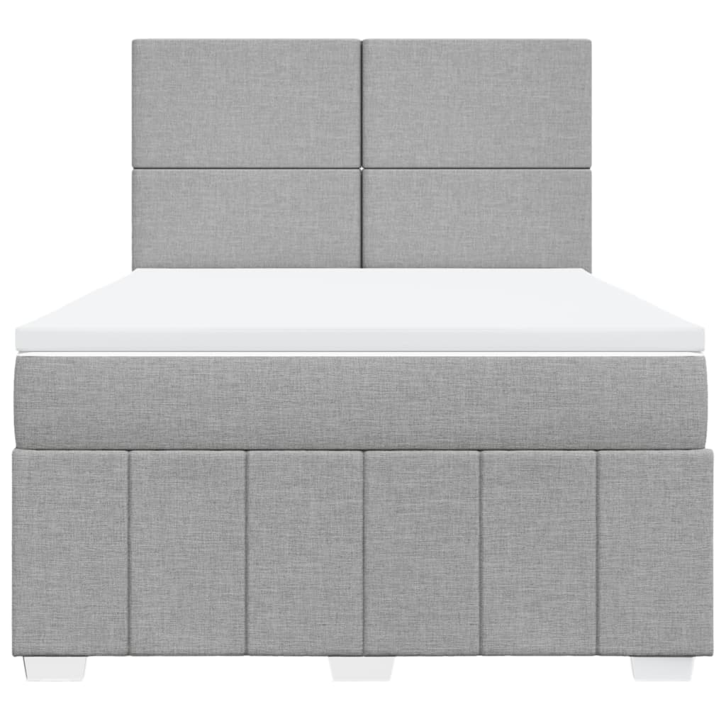 Boxspring met matras stof lichtgrijs 160x200 cm is nu te koop bij PeponiXL, paradijselijk wonen!
