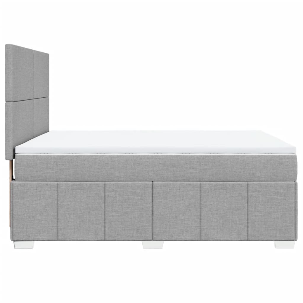 Boxspring met matras stof lichtgrijs 160x200 cm is nu te koop bij PeponiXL, paradijselijk wonen!