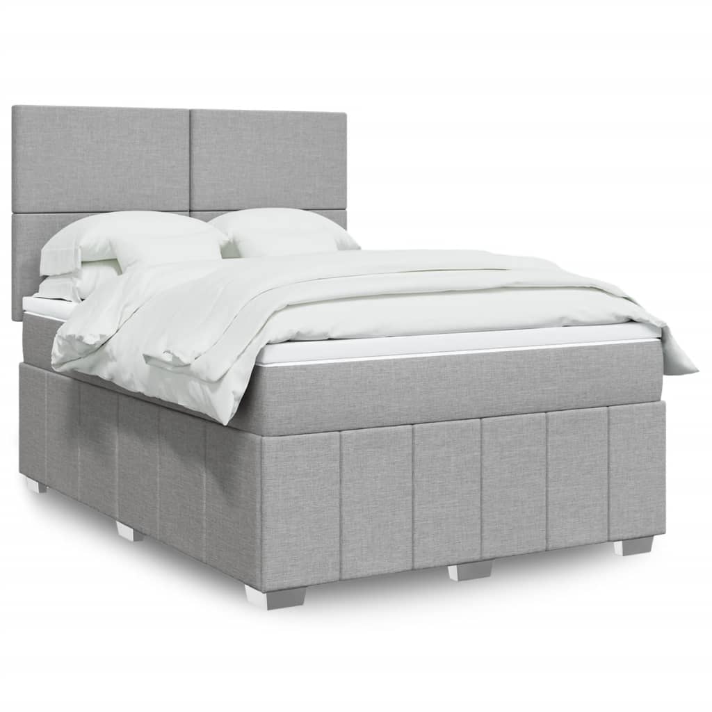 Boxspring met matras stof lichtgrijs 160x200 cm is nu te koop bij PeponiXL, paradijselijk wonen!