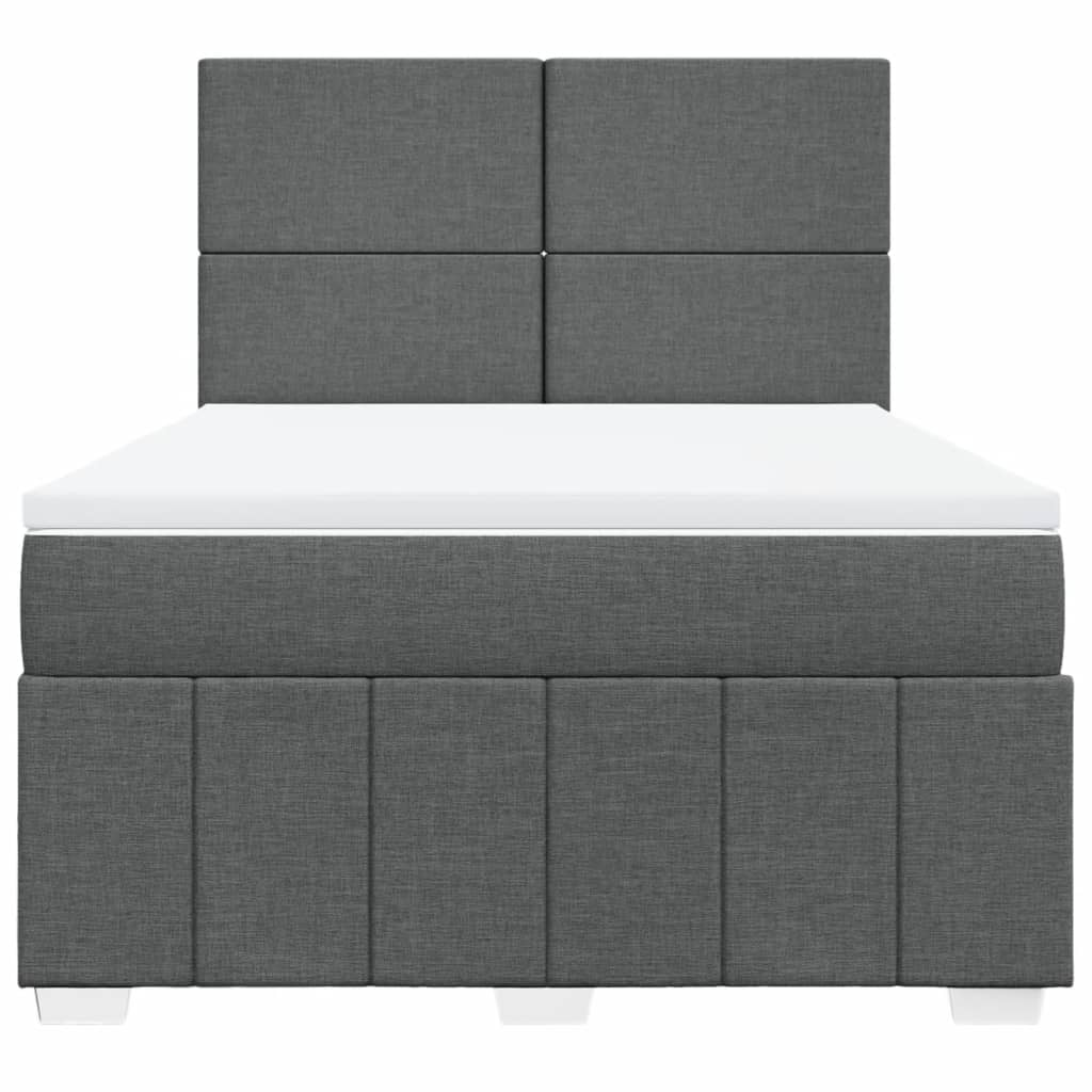 Boxspring met matras stof donkergrijs 160x200 cm is nu te koop bij PeponiXL, paradijselijk wonen!