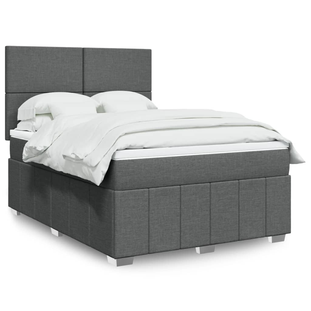 Boxspring met matras stof donkergrijs 160x200 cm is nu te koop bij PeponiXL, paradijselijk wonen!