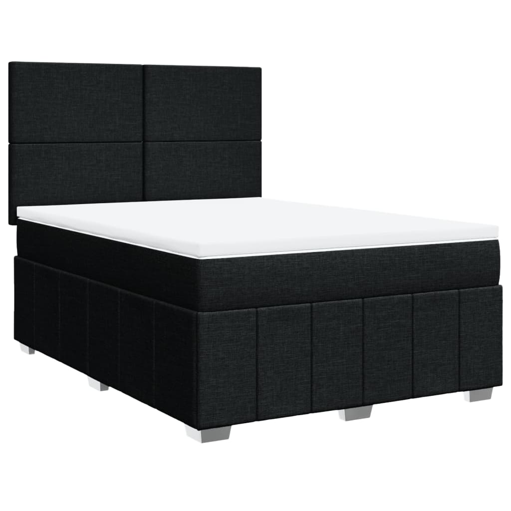 Boxspring met matras stof zwart 160x200 cm is nu te koop bij PeponiXL, paradijselijk wonen!