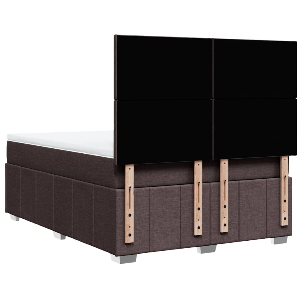 Boxspring met matras stof donkerbruin 160x200 cm is nu te koop bij PeponiXL, paradijselijk wonen!