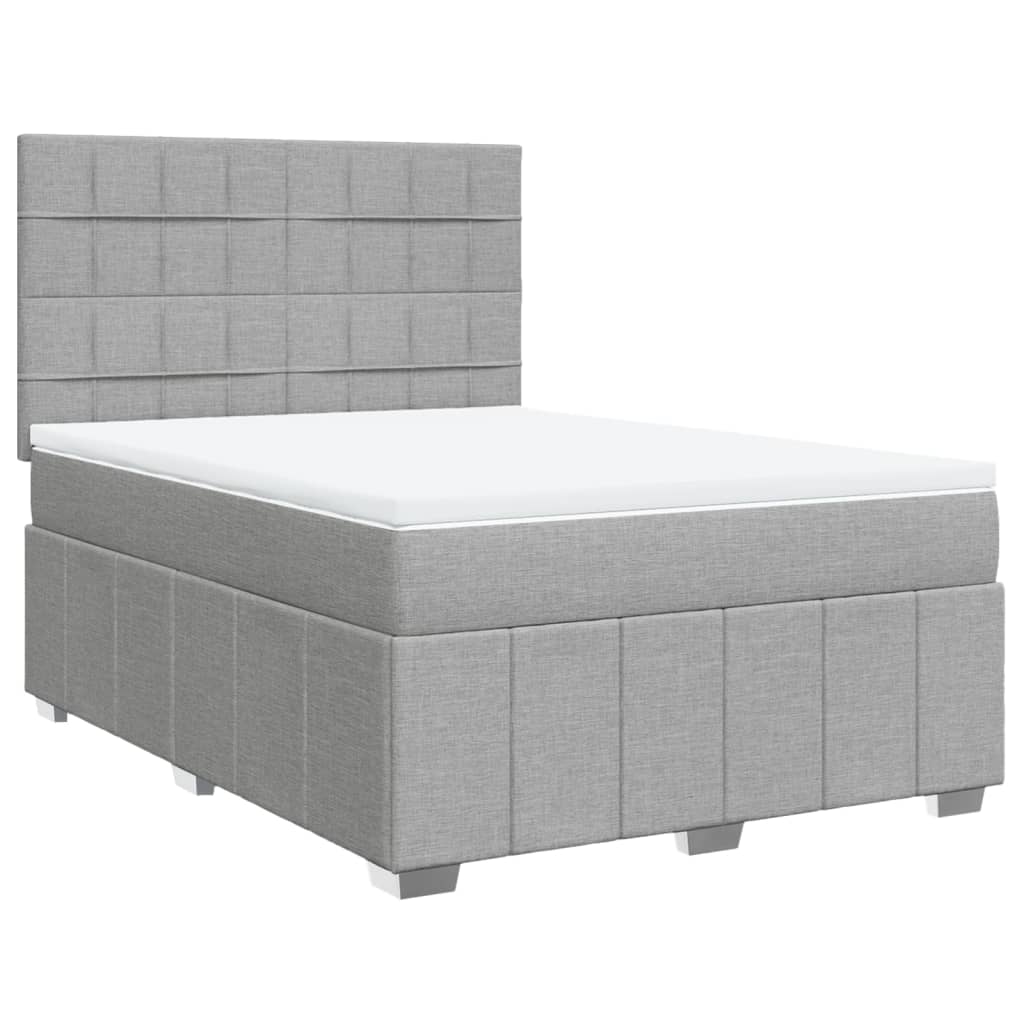 Boxspring met matras stof lichtgrijs 160x200 cm is nu te koop bij PeponiXL, paradijselijk wonen!