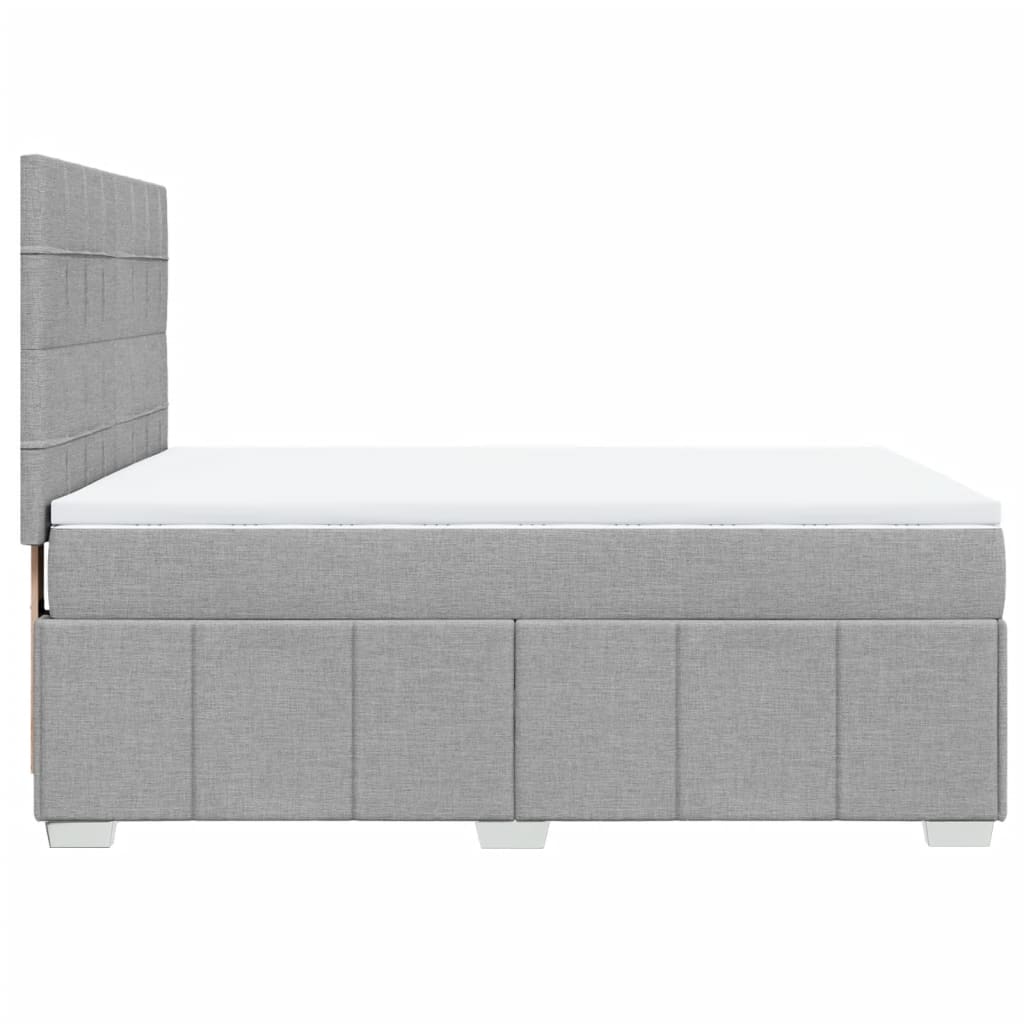Boxspring met matras stof lichtgrijs 160x200 cm is nu te koop bij PeponiXL, paradijselijk wonen!