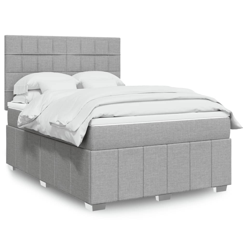 Boxspring met matras stof lichtgrijs 160x200 cm is nu te koop bij PeponiXL, paradijselijk wonen!