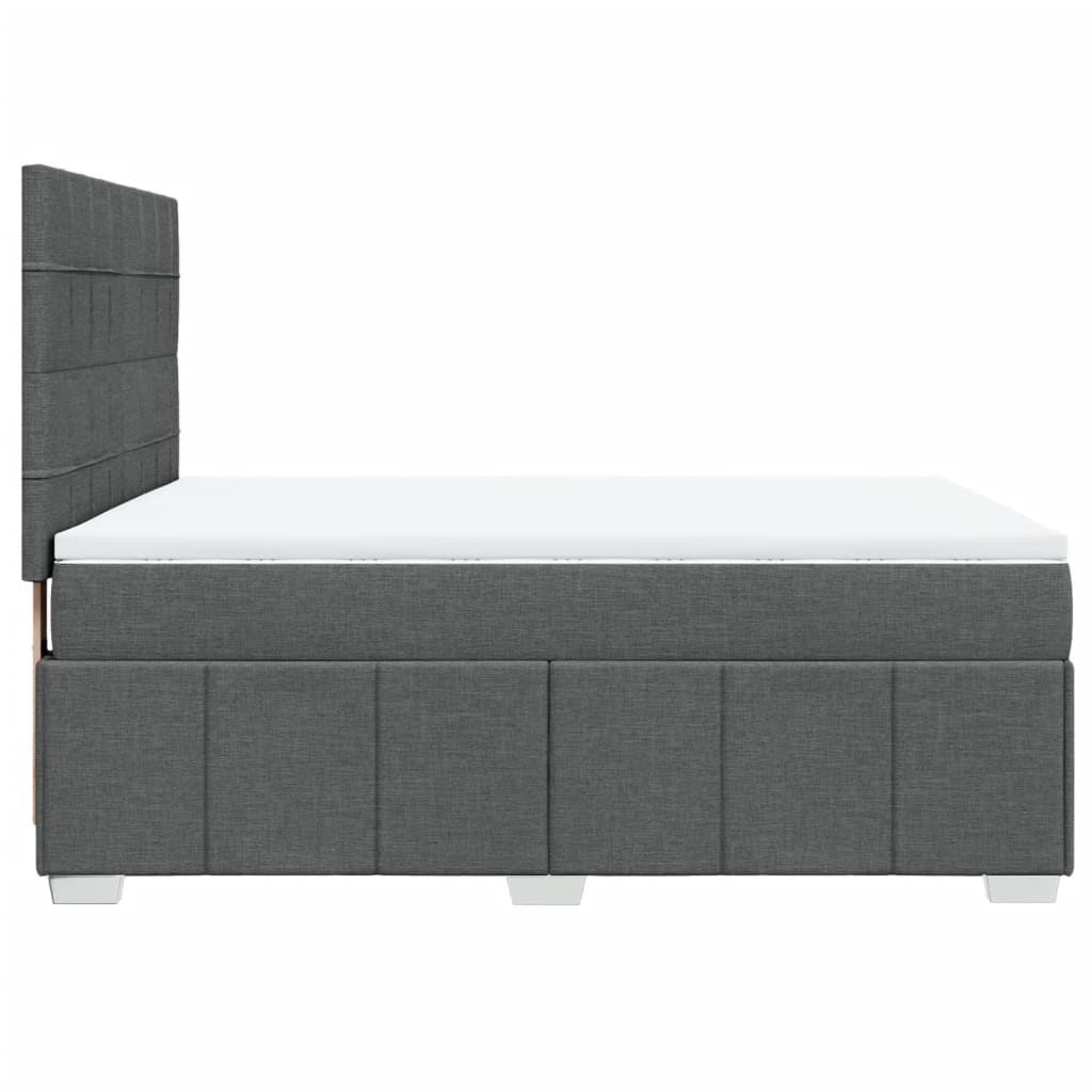 Boxspring met matras stof donkergrijs 160x200 cm is nu te koop bij PeponiXL, paradijselijk wonen!
