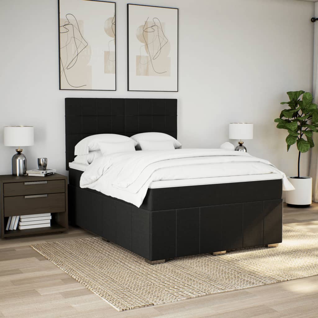 Boxspring met matras stof zwart 160x200 cm is nu te koop bij PeponiXL, paradijselijk wonen!