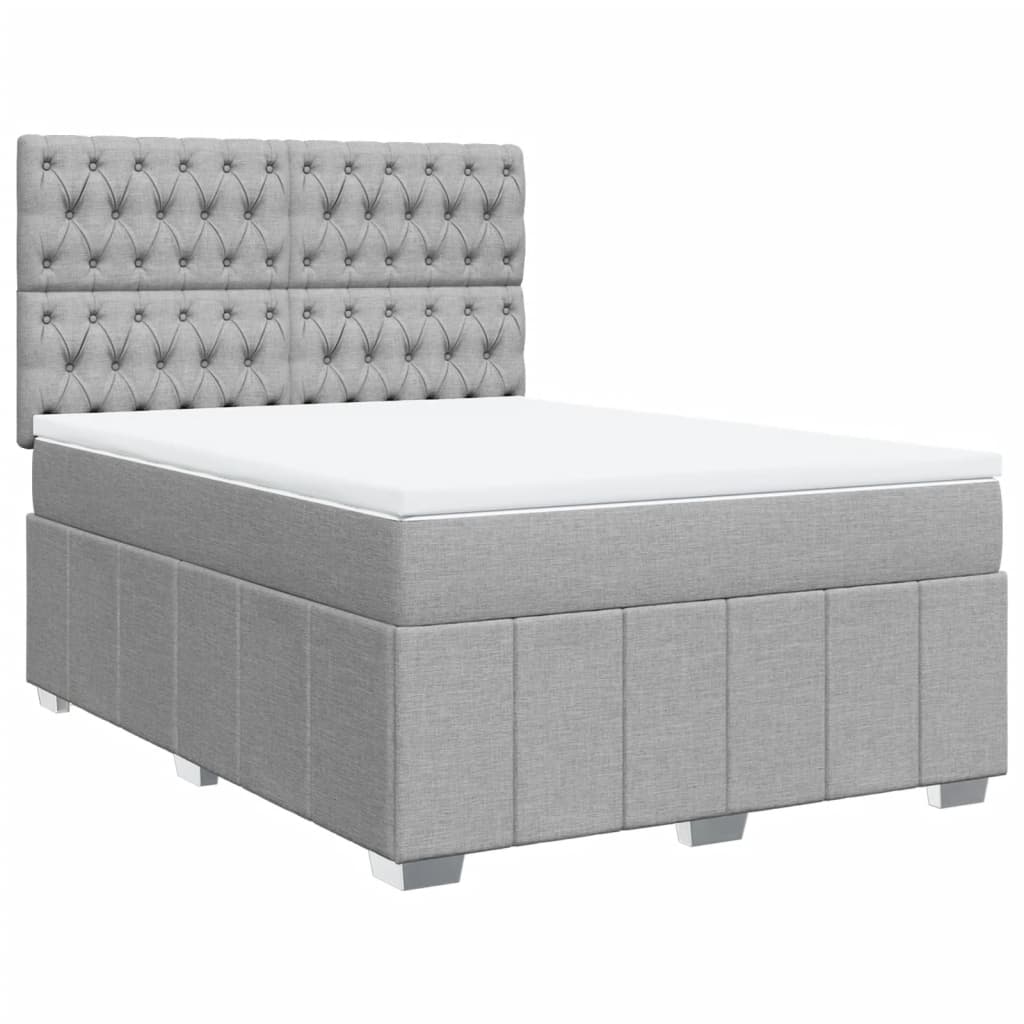 Boxspring met matras stof lichtgrijs 160x200 cm is nu te koop bij PeponiXL, paradijselijk wonen!