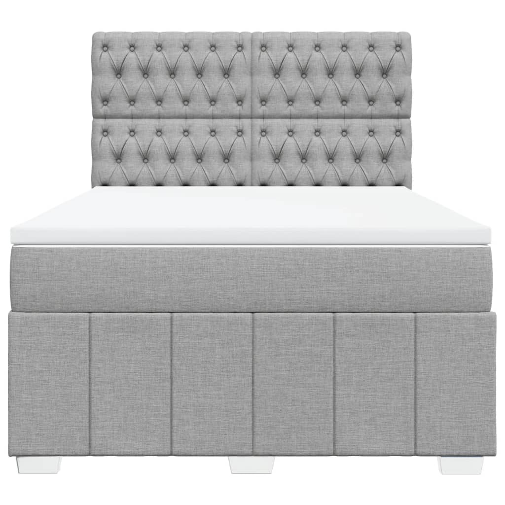 Boxspring met matras stof lichtgrijs 160x200 cm is nu te koop bij PeponiXL, paradijselijk wonen!