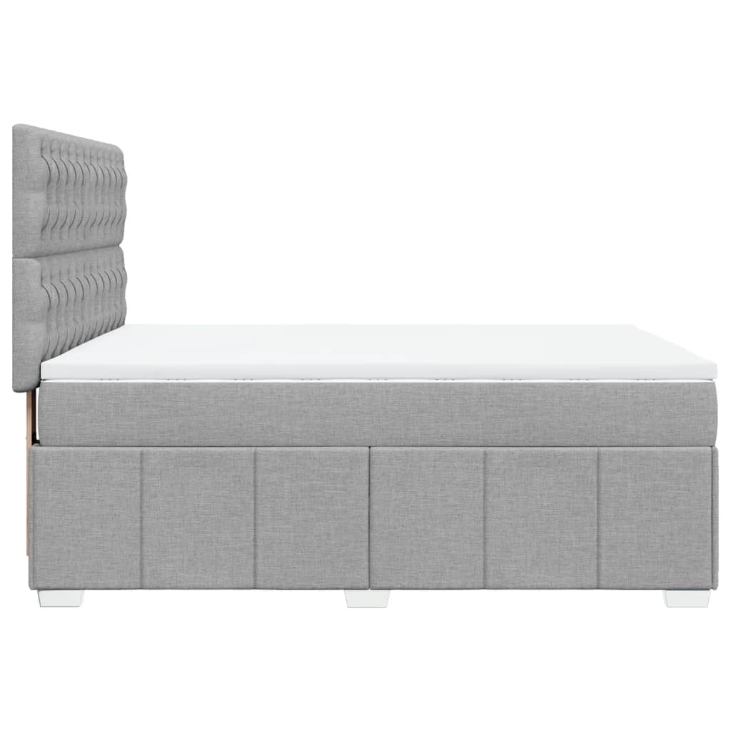 Boxspring met matras stof lichtgrijs 160x200 cm is nu te koop bij PeponiXL, paradijselijk wonen!
