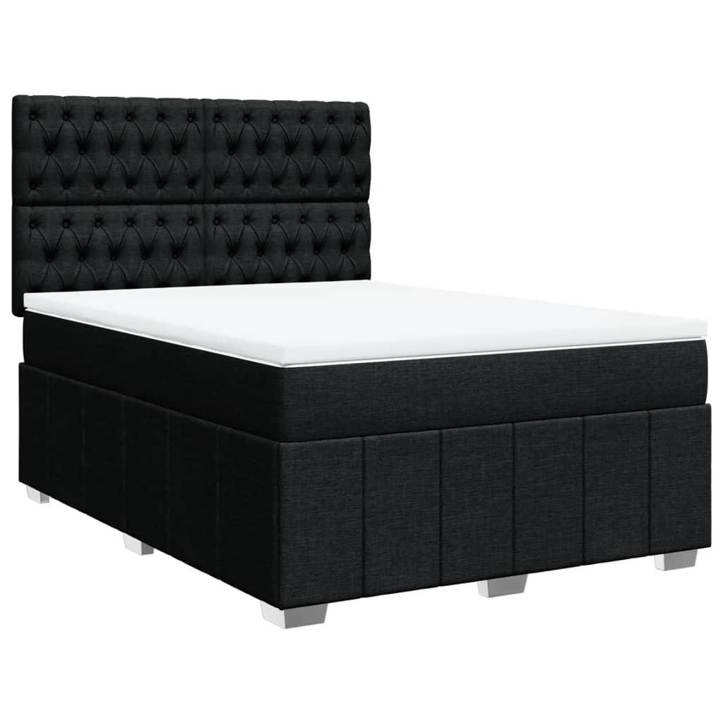 Boxspring met matras stof zwart 160x200 cm is nu te koop bij PeponiXL, paradijselijk wonen!