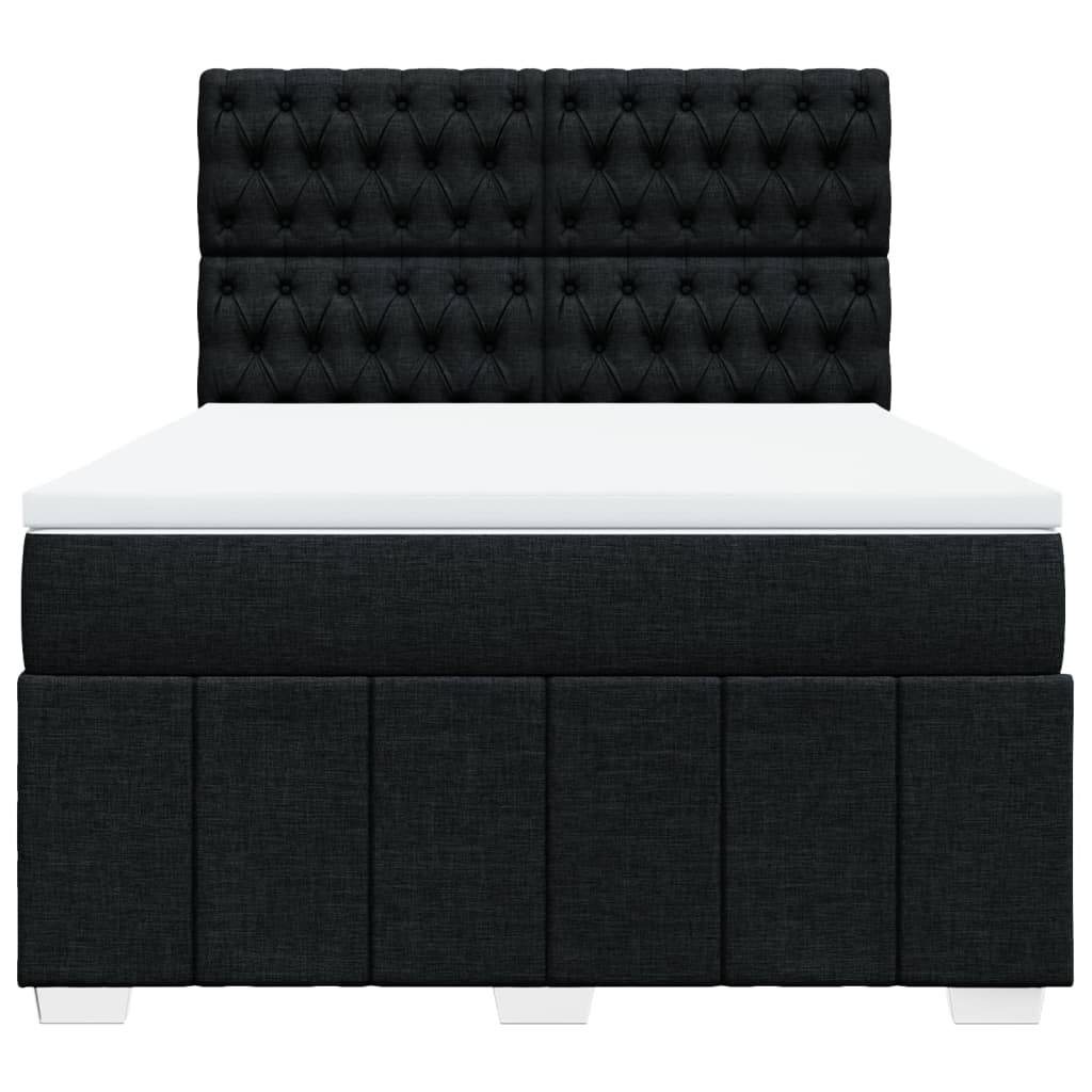 Boxspring met matras stof zwart 160x200 cm is nu te koop bij PeponiXL, paradijselijk wonen!