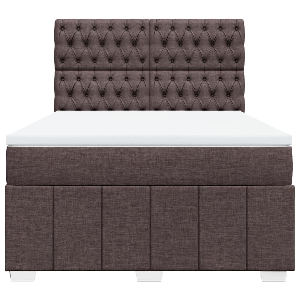 Boxspring met matras stof donkerbruin 160x200 cm is nu te koop bij PeponiXL, paradijselijk wonen!