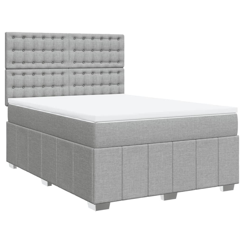 Boxspring met matras stof lichtgrijs 160x200 cm is nu te koop bij PeponiXL, paradijselijk wonen!