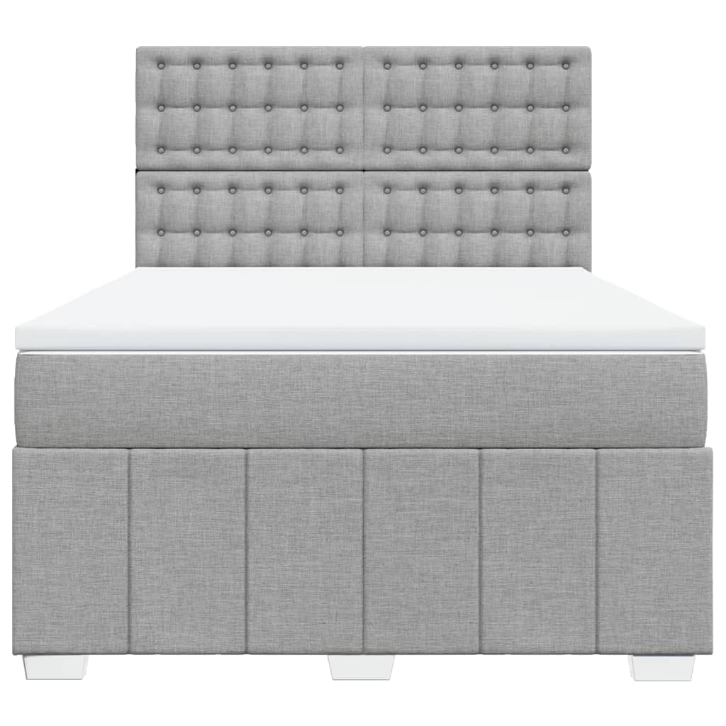 Boxspring met matras stof lichtgrijs 160x200 cm is nu te koop bij PeponiXL, paradijselijk wonen!