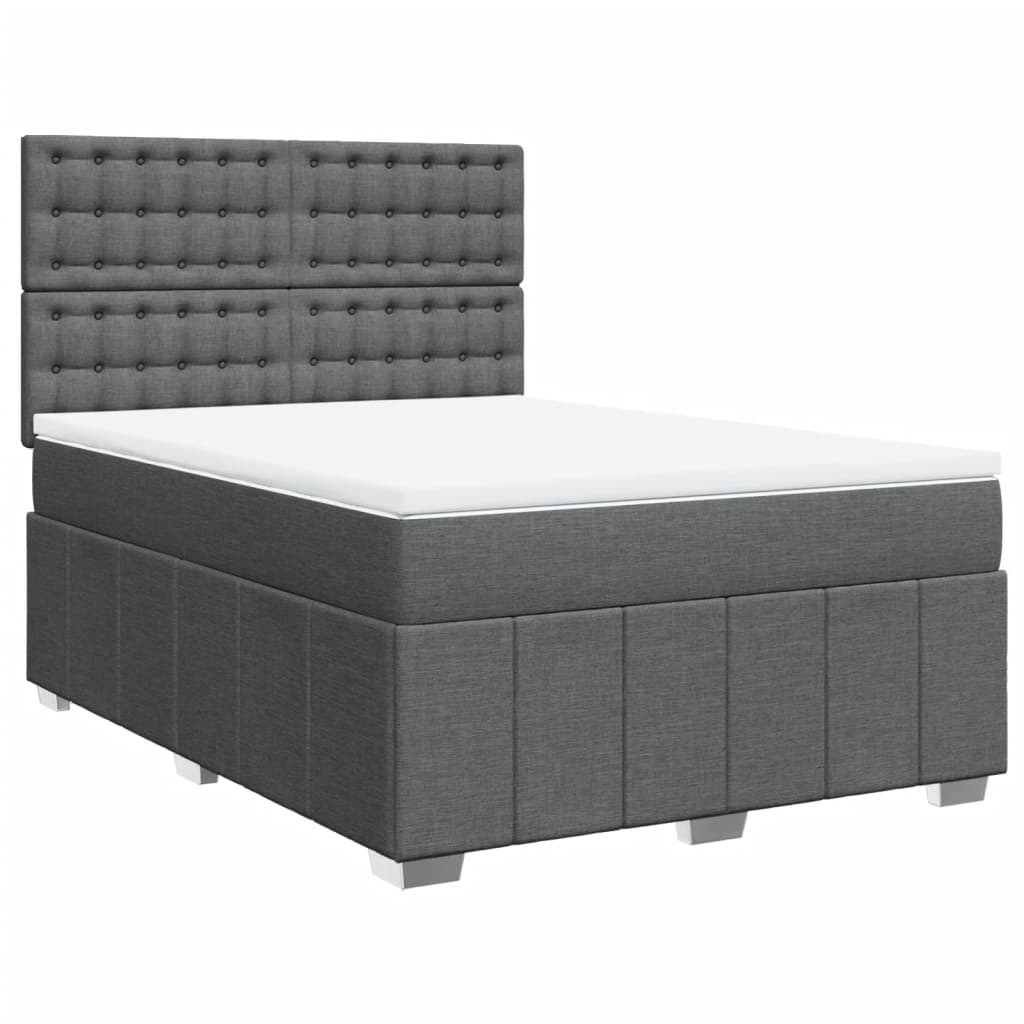 Boxspring met matras stof donkergrijs 160x200 cm is nu te koop bij PeponiXL, paradijselijk wonen!