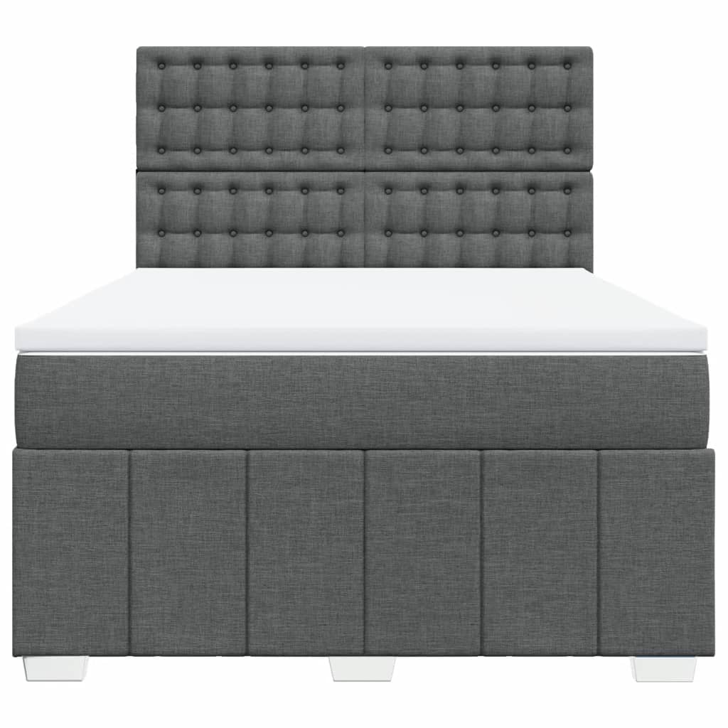 Boxspring met matras stof donkergrijs 160x200 cm is nu te koop bij PeponiXL, paradijselijk wonen!