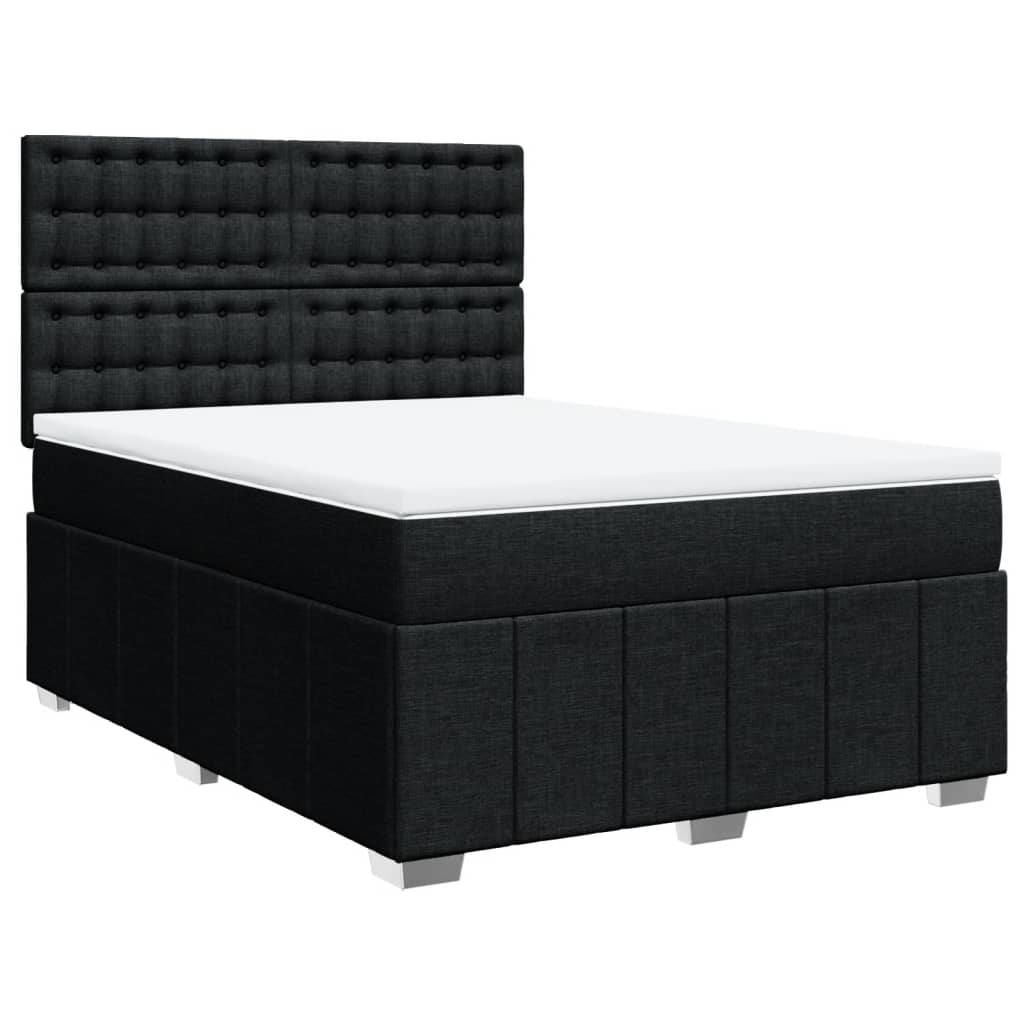Boxspring met matras stof zwart 160x200 cm is nu te koop bij PeponiXL, paradijselijk wonen!