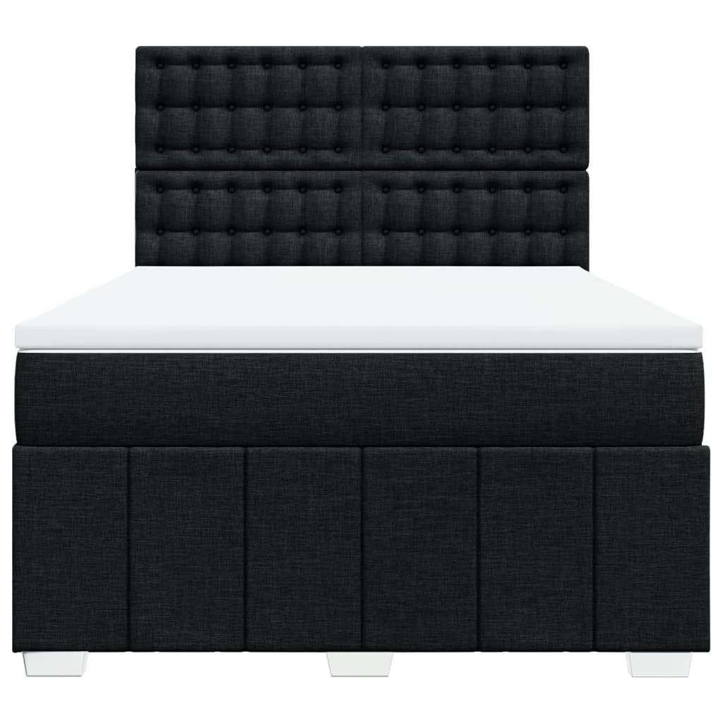 Boxspring met matras stof zwart 160x200 cm is nu te koop bij PeponiXL, paradijselijk wonen!