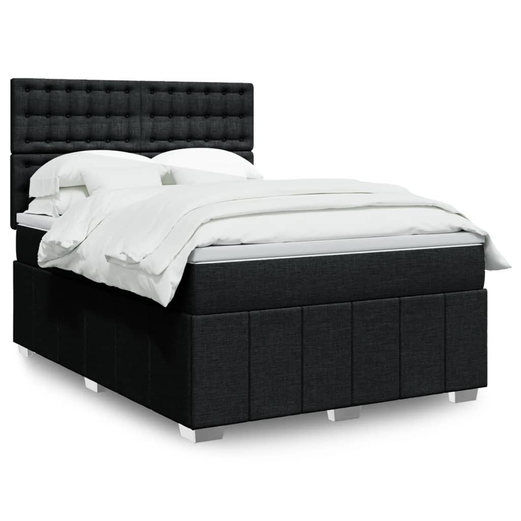 Boxspring met matras stof zwart 160x200 cm is nu te koop bij PeponiXL, paradijselijk wonen!