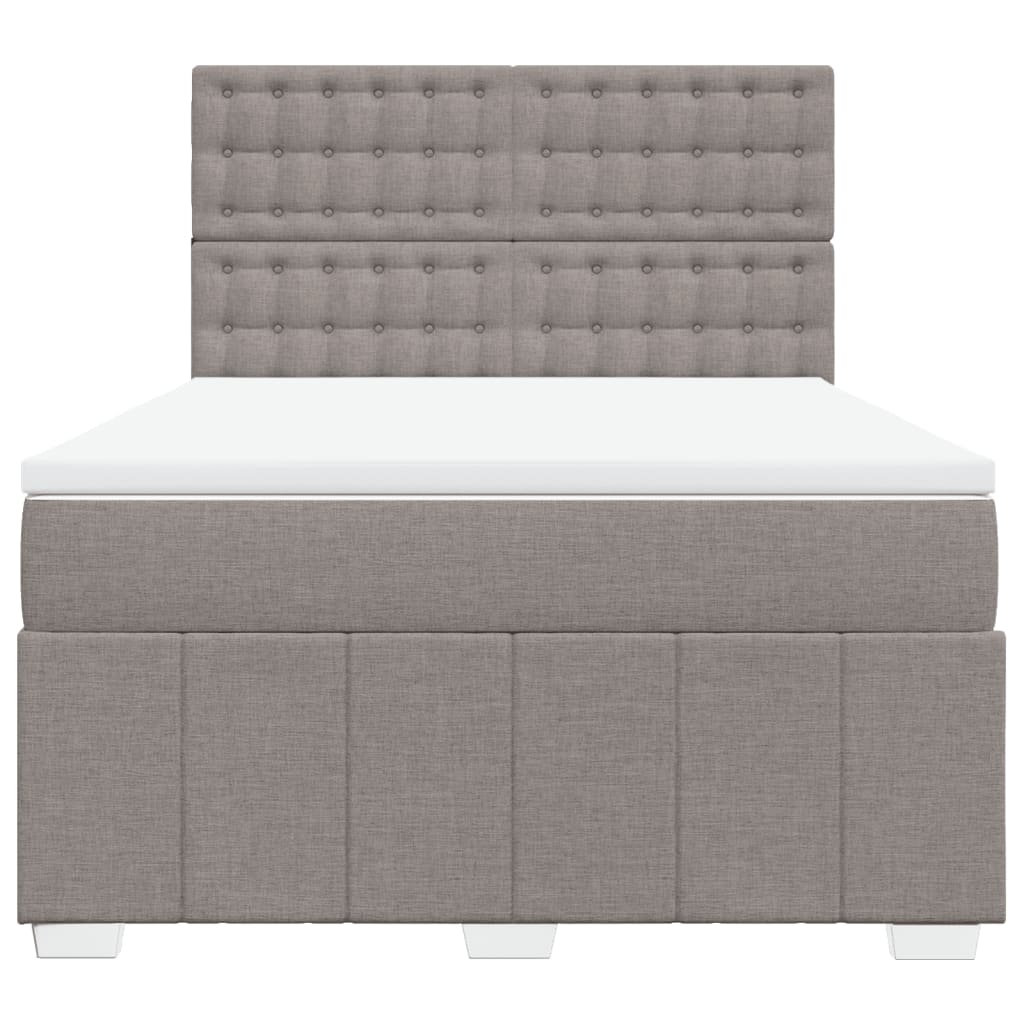 Boxspring met matras stof taupe 160x200 cm is nu te koop bij PeponiXL, paradijselijk wonen!