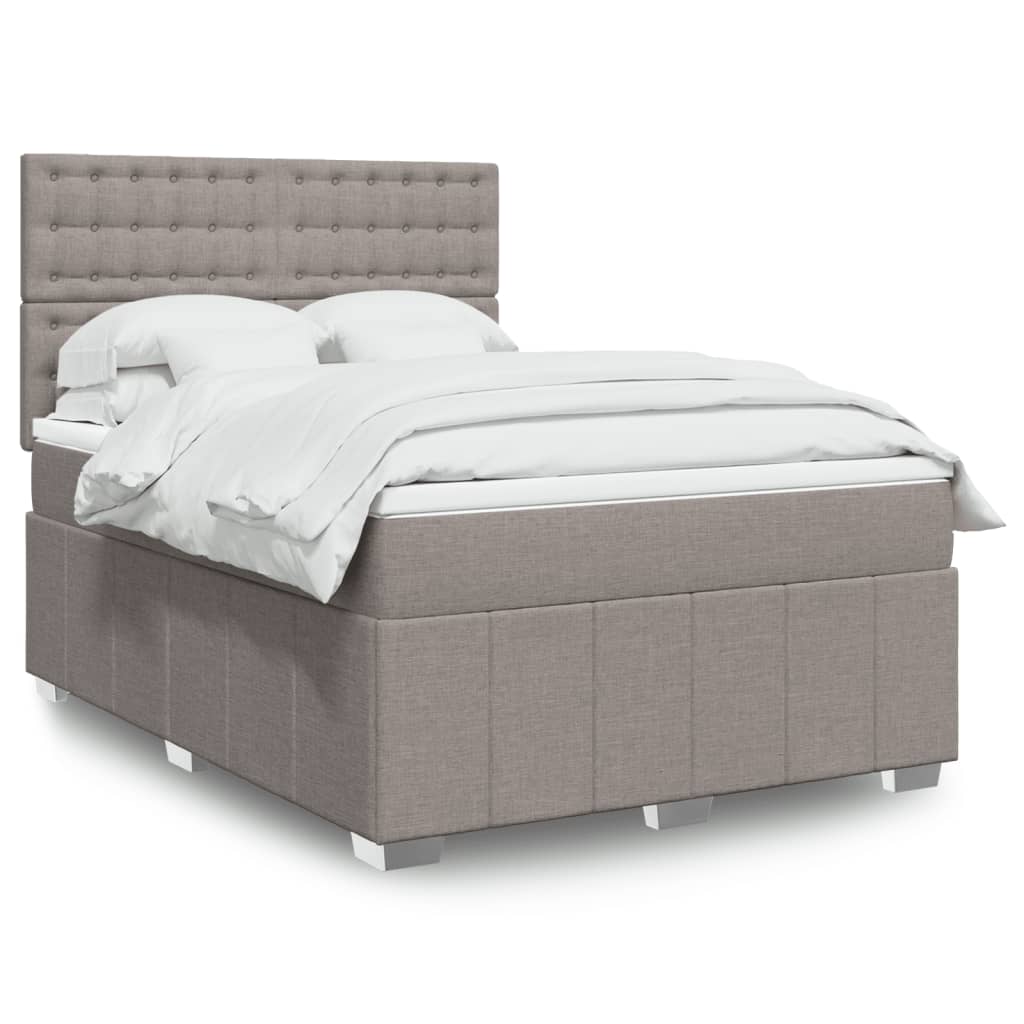 Boxspring met matras stof taupe 160x200 cm is nu te koop bij PeponiXL, paradijselijk wonen!