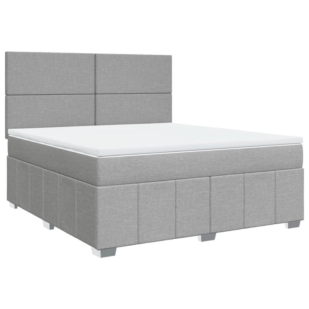 Boxspring met matras stof lichtgrijs 180x200 cm is nu te koop bij PeponiXL, paradijselijk wonen!