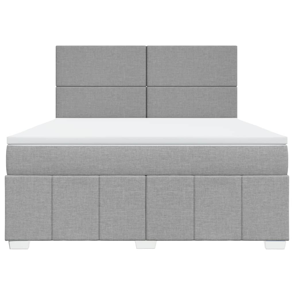Boxspring met matras stof lichtgrijs 180x200 cm is nu te koop bij PeponiXL, paradijselijk wonen!