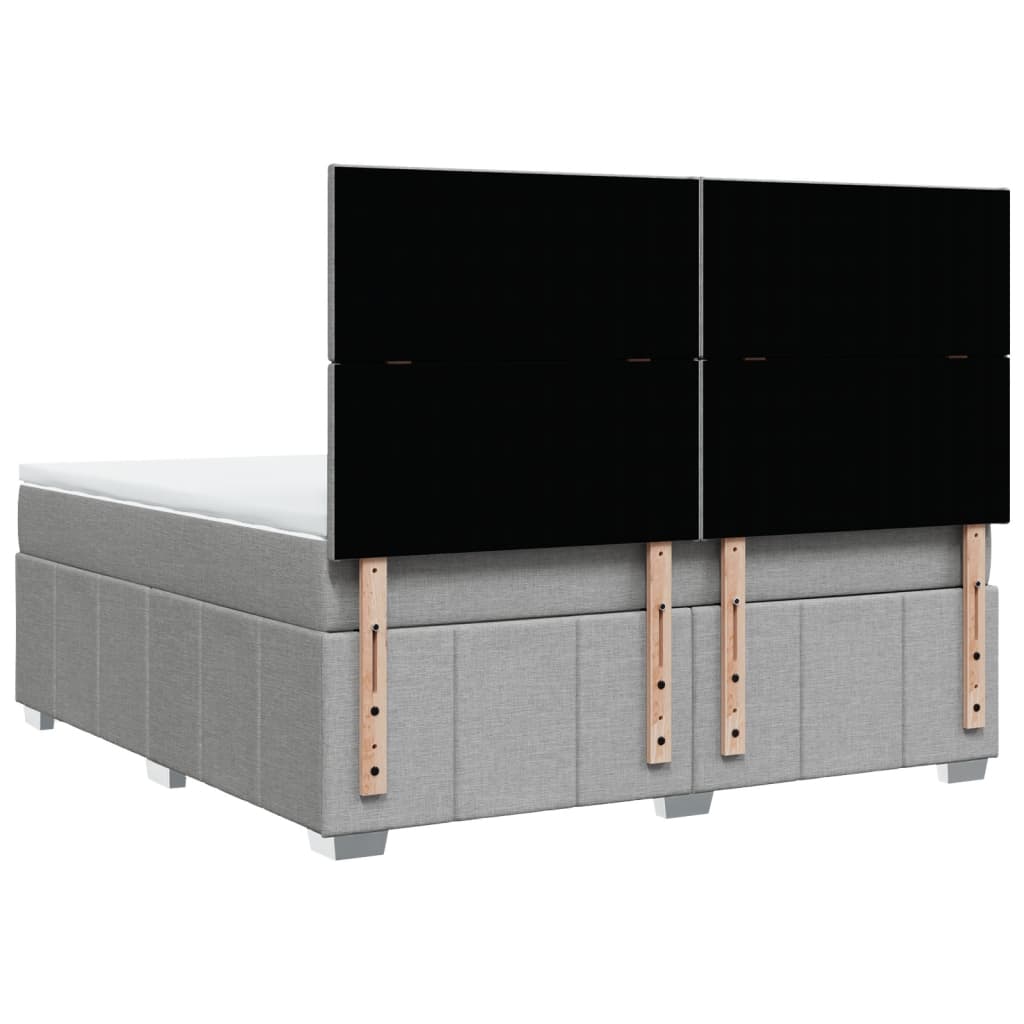 Boxspring met matras stof lichtgrijs 180x200 cm is nu te koop bij PeponiXL, paradijselijk wonen!