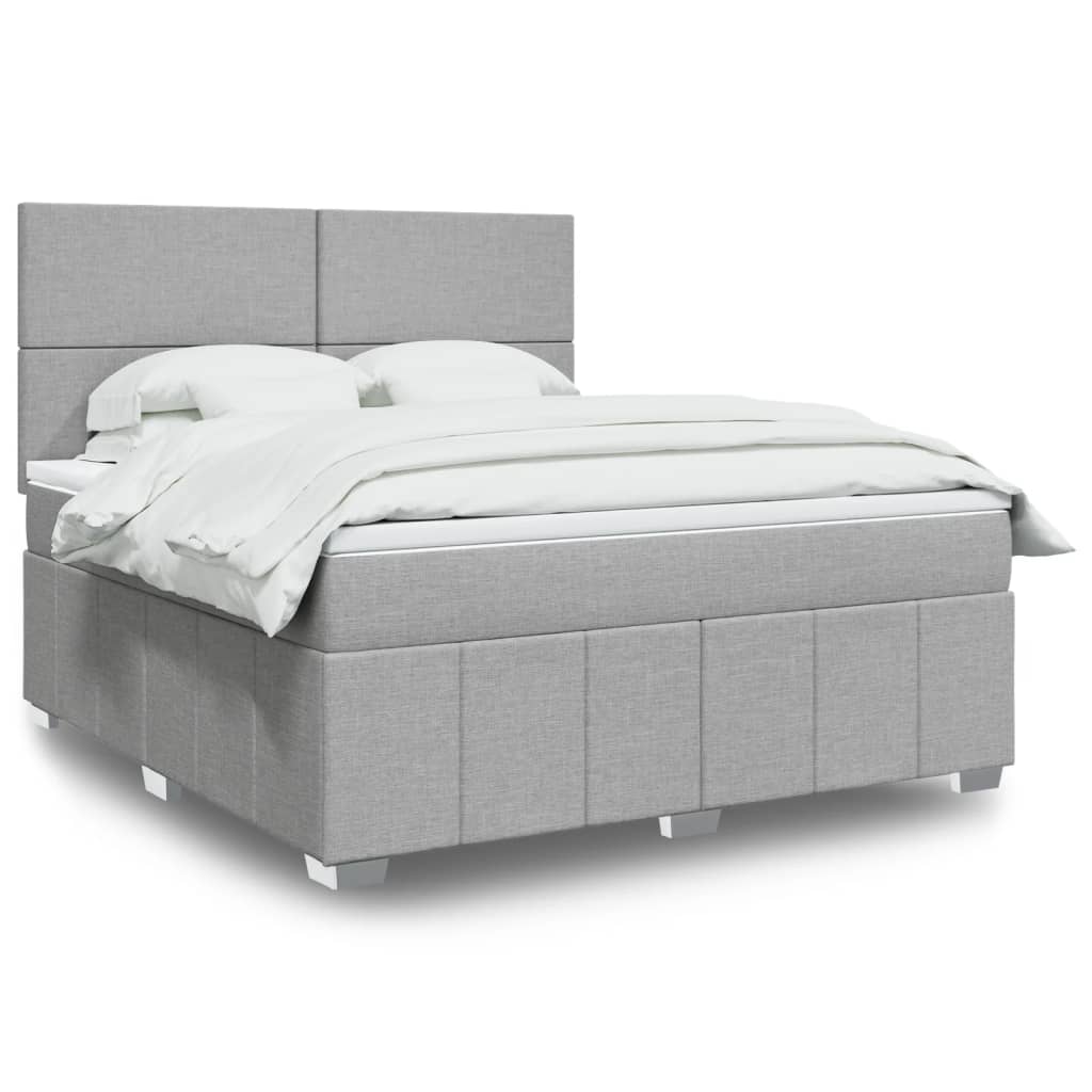 Boxspring met matras stof lichtgrijs 180x200 cm is nu te koop bij PeponiXL, paradijselijk wonen!