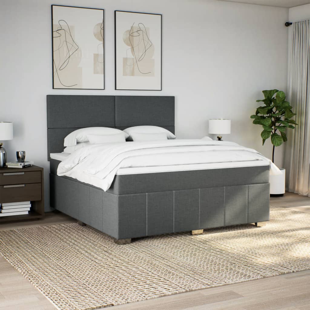 Boxspring met matras stof donkergrijs 180x200 cm is nu te koop bij PeponiXL, paradijselijk wonen!