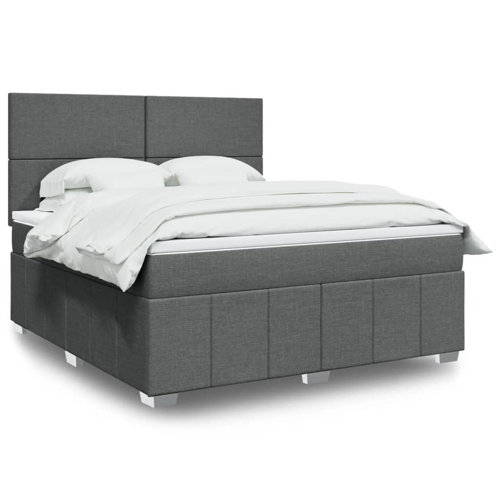 Boxspring met matras stof donkergrijs 180x200 cm is nu te koop bij PeponiXL, paradijselijk wonen!