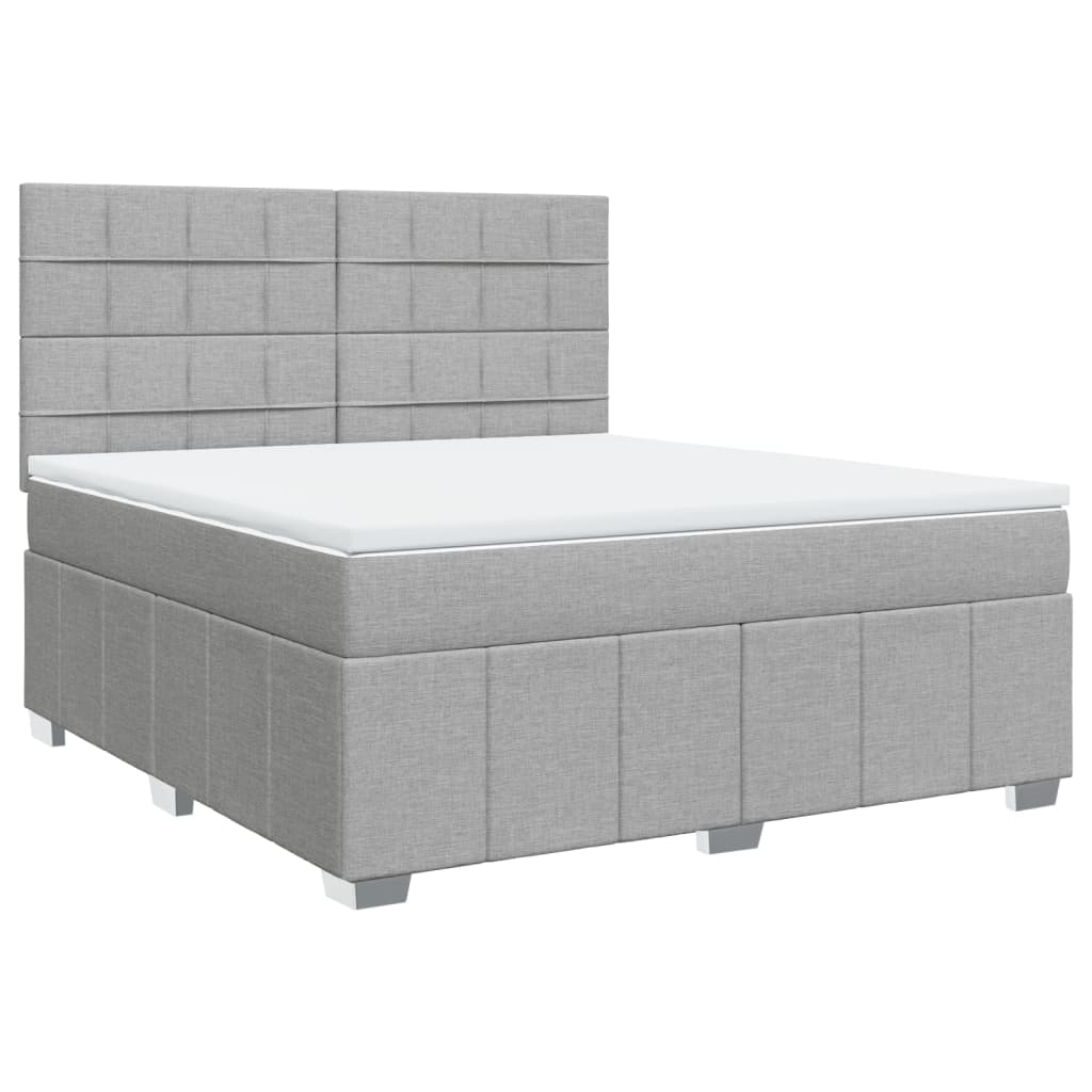 Boxspring met matras stof lichtgrijs 180x200 cm is nu te koop bij PeponiXL, paradijselijk wonen!