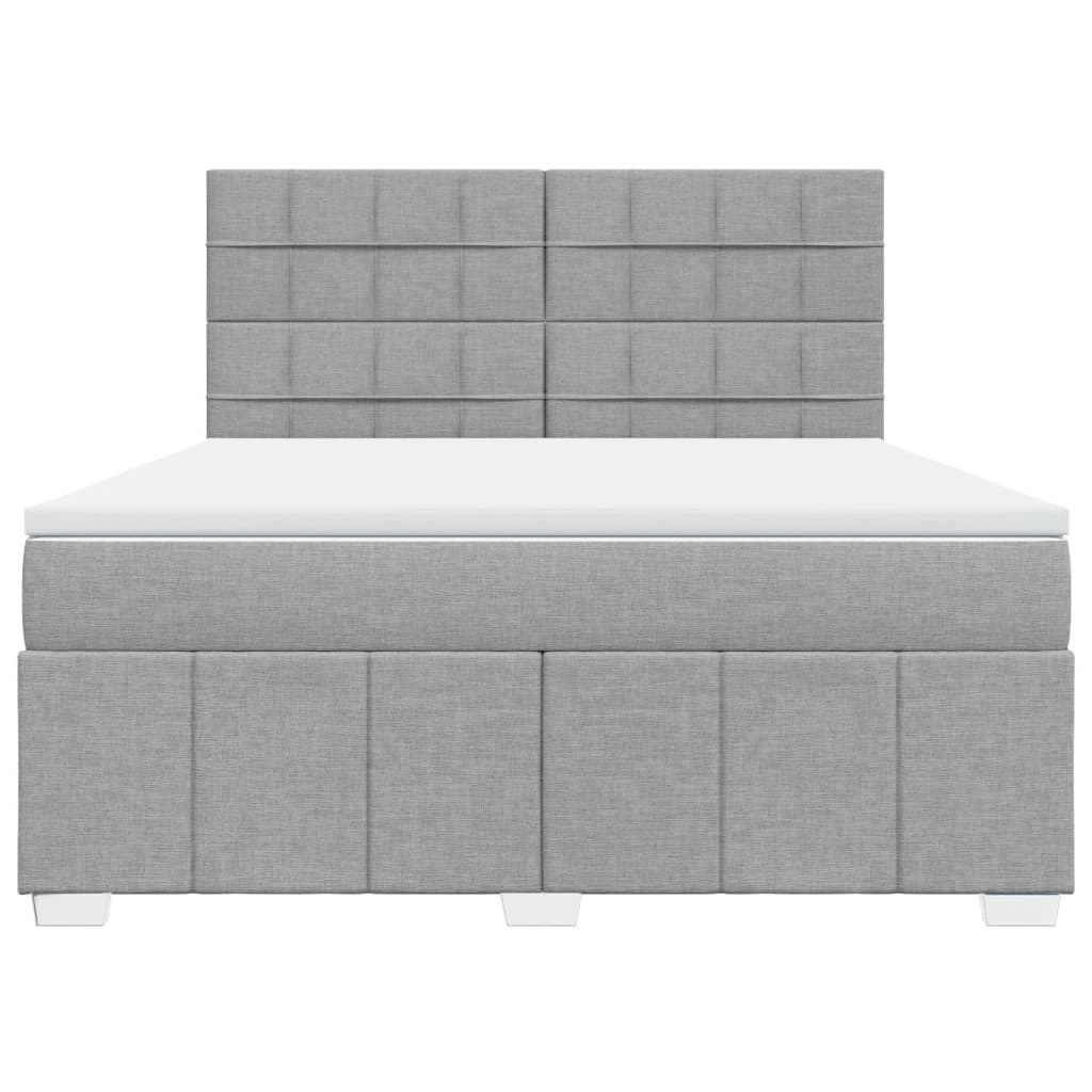 Boxspring met matras stof lichtgrijs 180x200 cm is nu te koop bij PeponiXL, paradijselijk wonen!