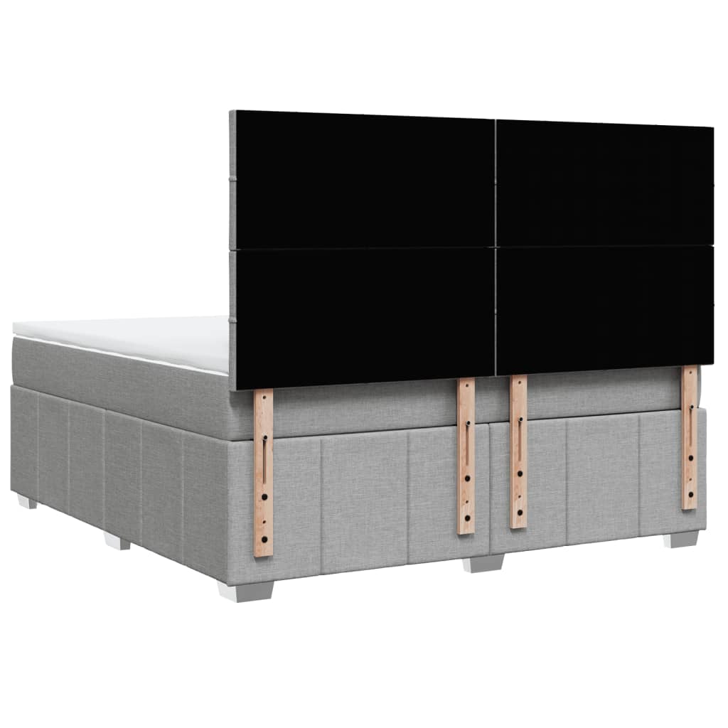 Boxspring met matras stof lichtgrijs 180x200 cm is nu te koop bij PeponiXL, paradijselijk wonen!