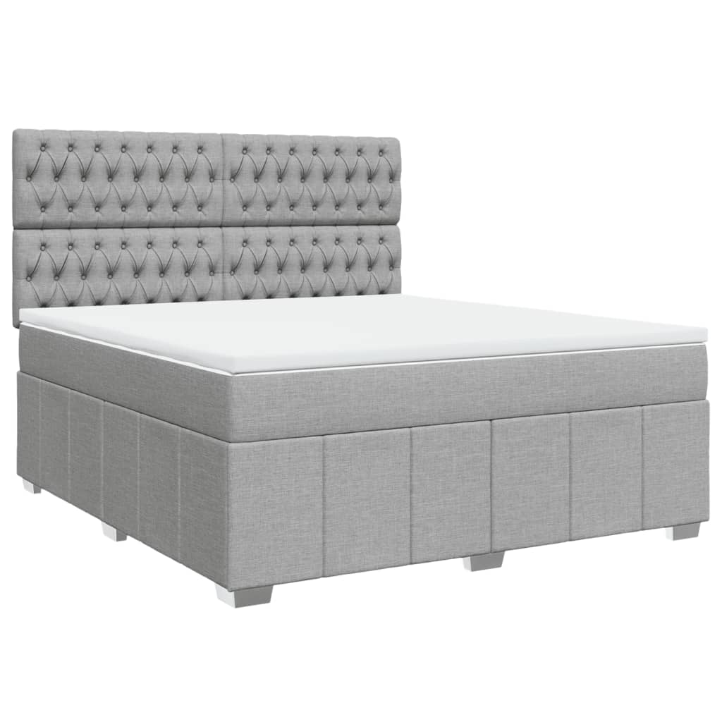 Boxspring met matras stof lichtgrijs 180x200 cm is nu te koop bij PeponiXL, paradijselijk wonen!
