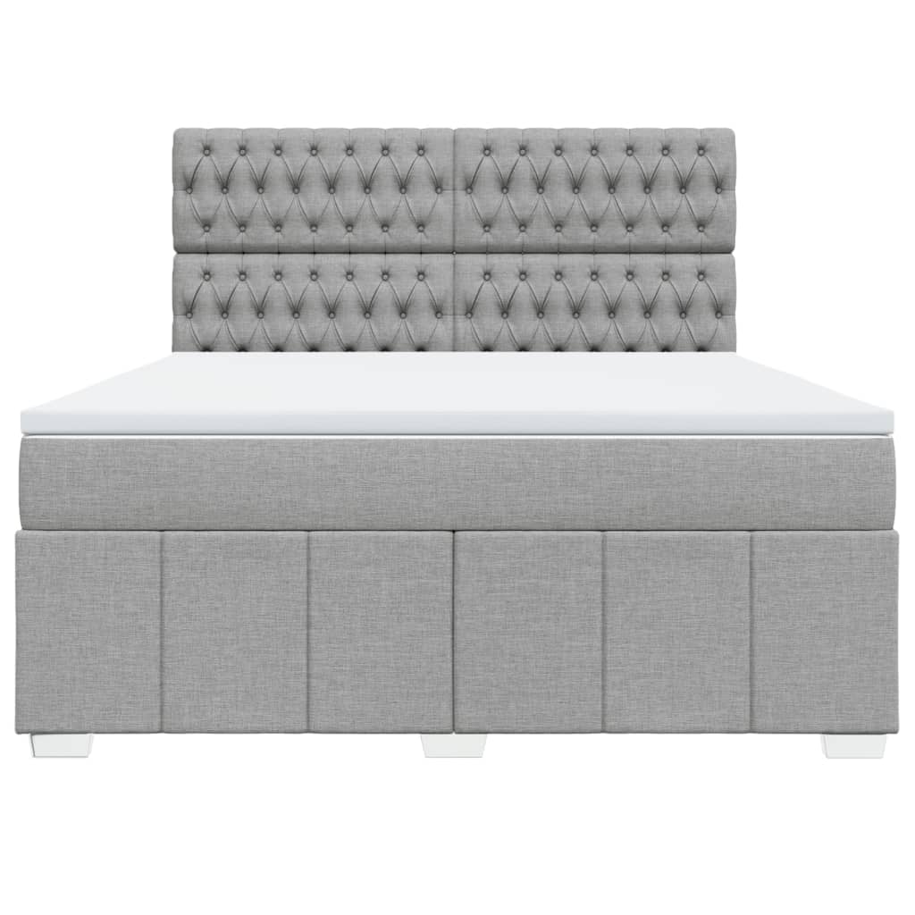 Boxspring met matras stof lichtgrijs 180x200 cm is nu te koop bij PeponiXL, paradijselijk wonen!
