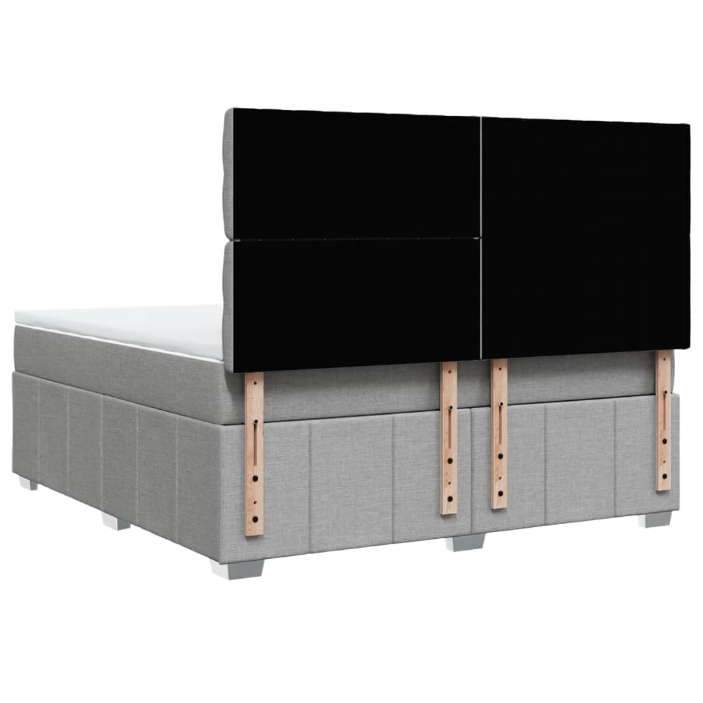 Boxspring met matras stof lichtgrijs 180x200 cm is nu te koop bij PeponiXL, paradijselijk wonen!
