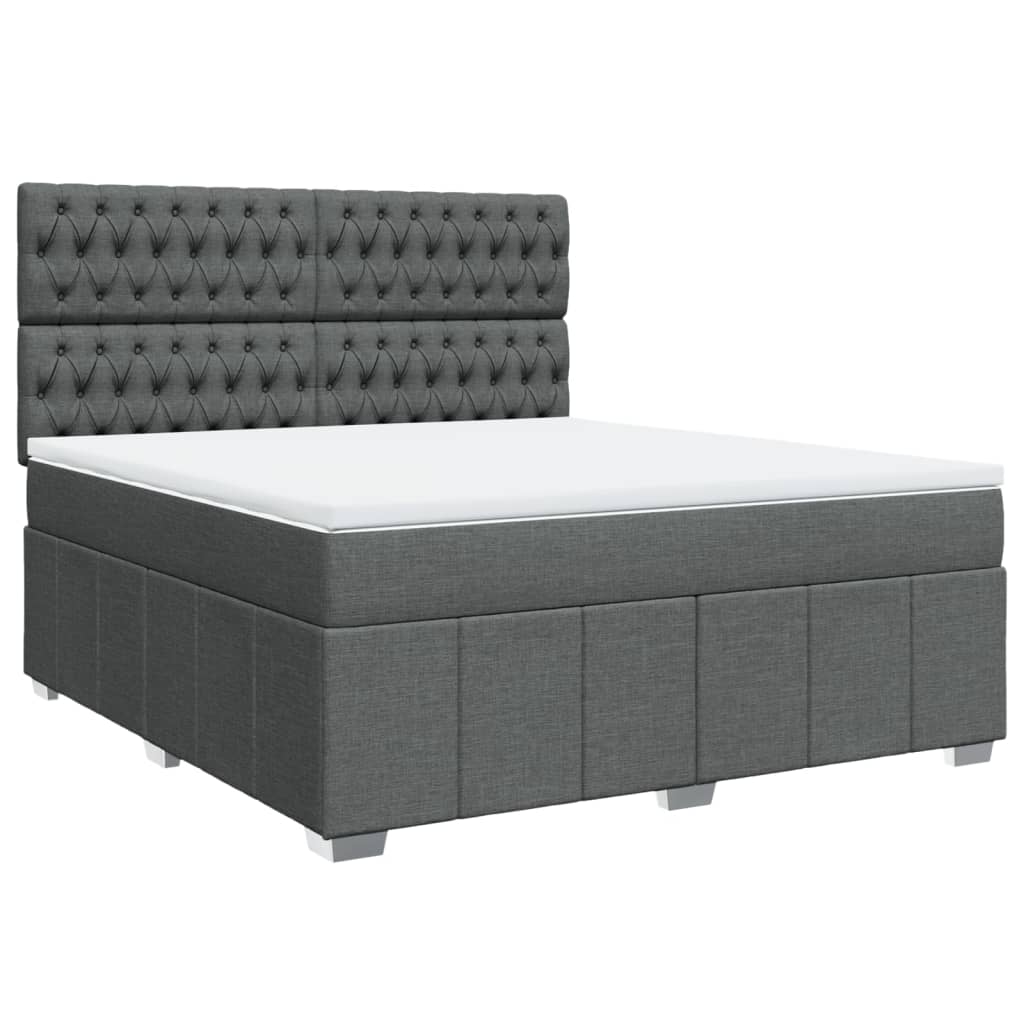 Boxspring met matras stof donkergrijs 180x200 cm is nu te koop bij PeponiXL, paradijselijk wonen!